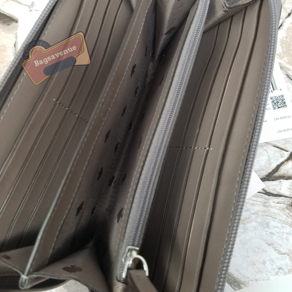 #bagsavenue pvc saffiano greta court neda Grey wallet cityscape Kate Spade - Picture 7 of 10